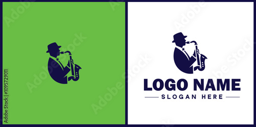 Jazz Club icon Jazz lounge Jazz bar Jazz venue flat logo sign symbol editable vector
