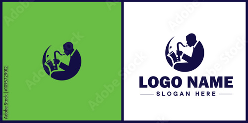 Jazz Club icon Jazz lounge Jazz bar Jazz venue flat logo sign symbol editable vector