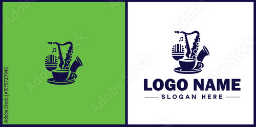 Jazz Club icon Jazz lounge Jazz bar Jazz venue flat logo sign symbol editable vector