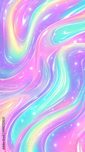 Colorful Iridescent Swirls Abstract Wallpaper photo