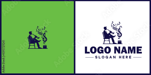 Jazz Club icon Jazz lounge Jazz bar Jazz venue flat logo sign symbol editable vector