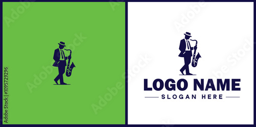 Jazz Club icon Jazz lounge Jazz bar Jazz venue flat logo sign symbol editable vector