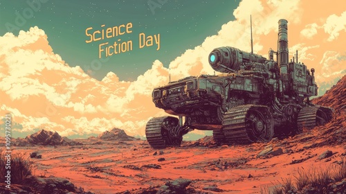 Celebration moment: happy science fiction day honors creativity, exploring fascinating worlds and extraordinary ideas that transport fans into limitless realms of imagination and innovatio photo