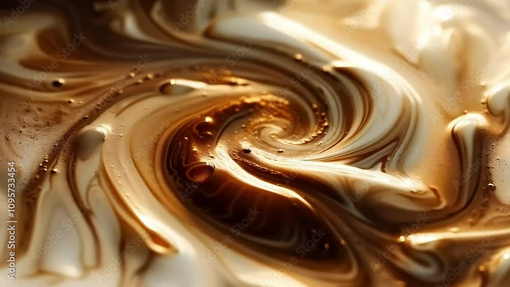 Abstract swirl of brown and cream colors creates mesmerizing fluid pattern, showcasing movement and texture in artful design, evoking warmth and richness. Abstract swirl of brown and cream colors creates mesmerizing fluid pattern, showcasing movement and texture in artful design, evoking warmth and richness.