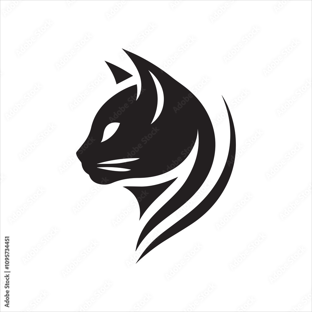 cat head silhouette vector illustration cat head silhouette vector illustration