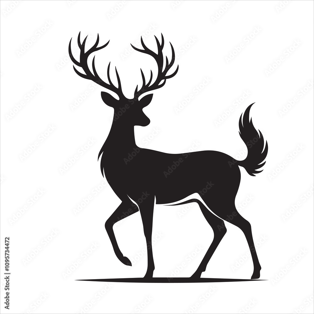 Obraz premium deer silhouette vector illustration
