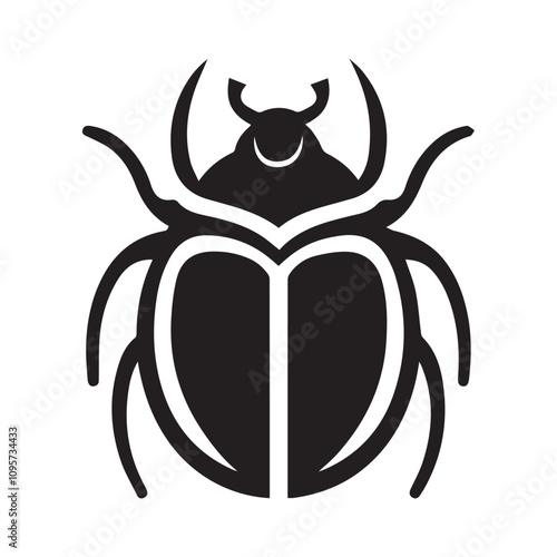 beetle silhouette vector illustration