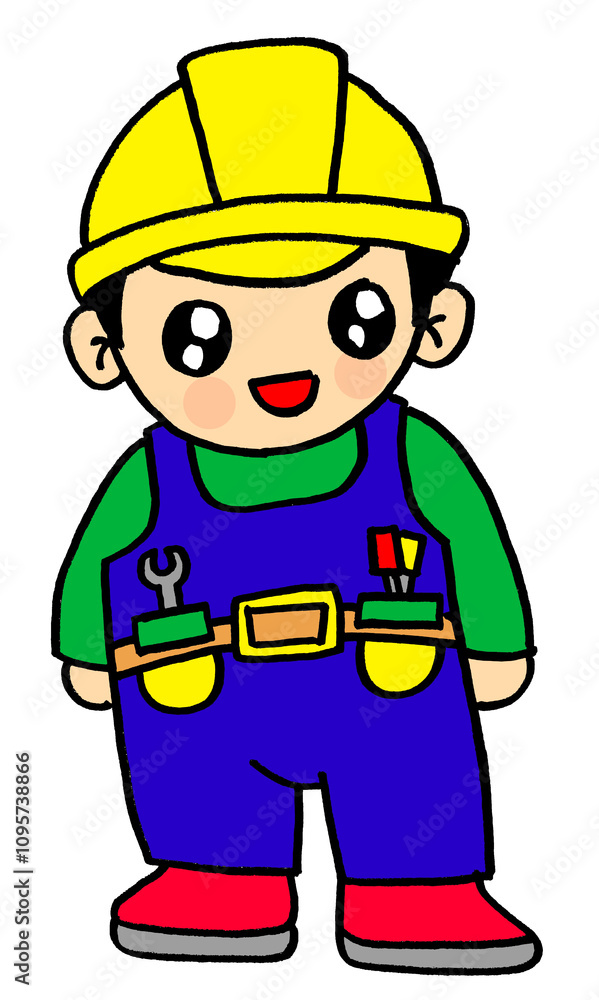 illustration of a person who has a good job for his family illustration of a person who has a good job for his family