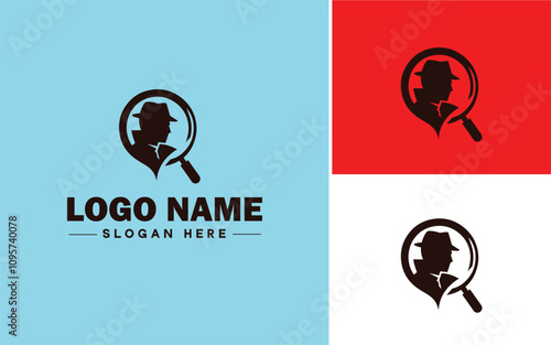 Private Investigation icon Private detective work Investigative services Personal investigation flat logo sign symbol editable vector