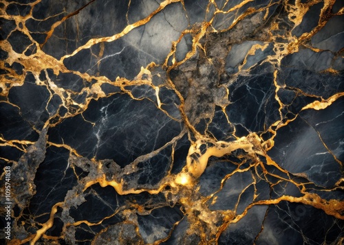 Dark Marble Texture with Striking Gold Patterns and Gray Accents for Premium Home Decor