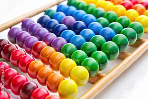 Colorful Abacus with Beads for Educational Learning and Playful Counting Techniques in a Bright Setting