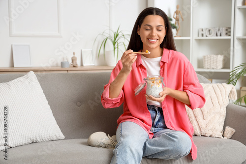 Young woman with chia seed ...