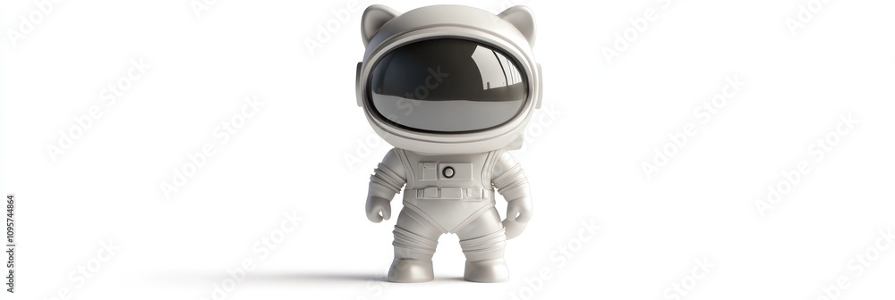 A cute astronaut figure with cat ears, blending space exploration with playful design. A cute astronaut figure with cat ears, blending space exploration with playful design.