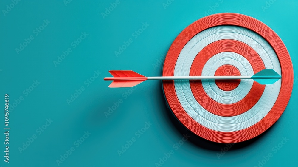 A target with a single arrow slightly off center, representing the importance of learning from mistakes and continually striving for improvement. A target with a single arrow slightly off center, representing the importance of learning from mistakes and continually striving for improvement.