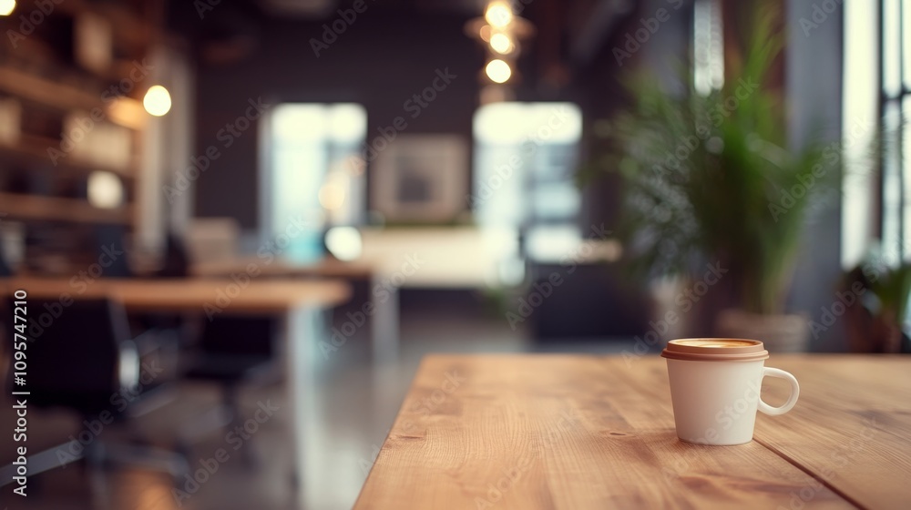 Coffee moment in a modern workspace urban office lifestyle image cozy environment close-up view work-life balance concept Coffee moment in a modern workspace urban office lifestyle image cozy environment close-up view work-life balance concept