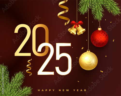 decorative 2025 new year wishes background design