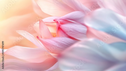 Beautiful pink lotus flower in close-up, capturing the soft texture and vibrant color of its petals