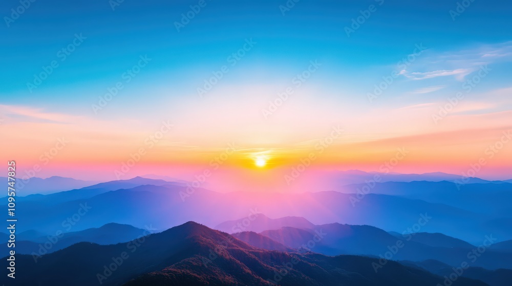 Fototapeta premium The sky is a beautiful mix of blue and pink hues