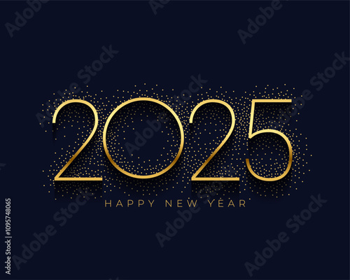 2025 new year event background with golden glitter effect
