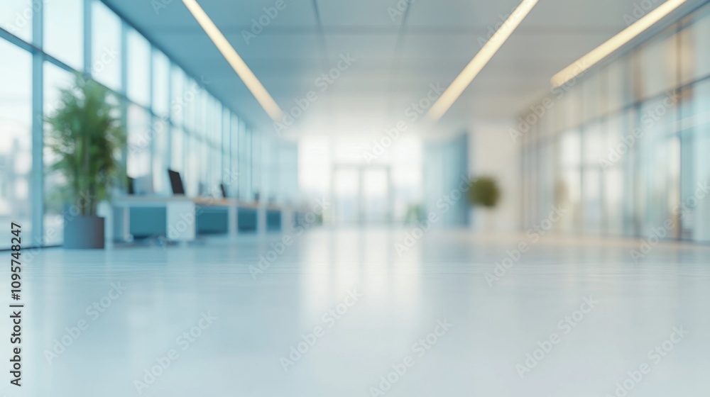 Fototapeta premium Modern office space design corporate environment interior architecture minimalist style professional viewpoint work efficiency concept