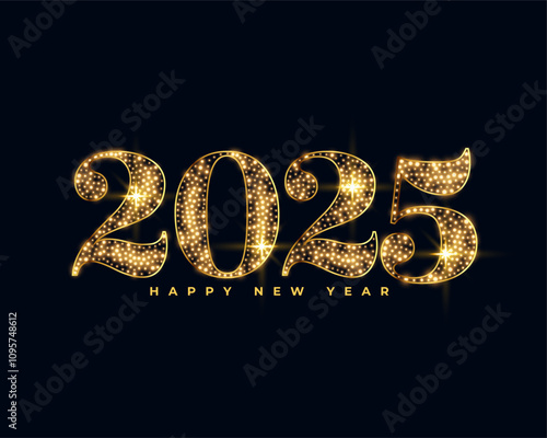 golden sparkling 2025 new year greeting background design
