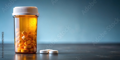 Close-up of buprenorphine drug in prescription medication pills bottle , buprenorphine, drug, prescription, medication
