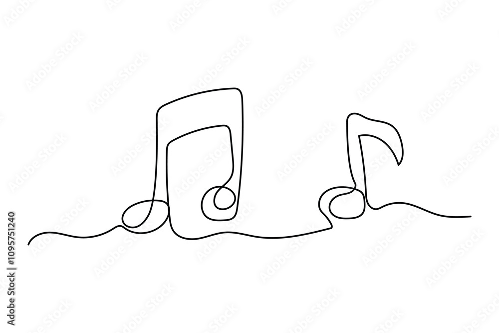 musical note continuous line vector design musical note continuous line vector design