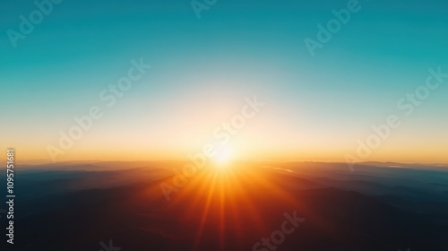 A beautiful sunrise with a bright sun in the sky