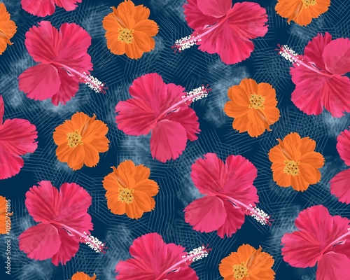 seamless background with flowers
