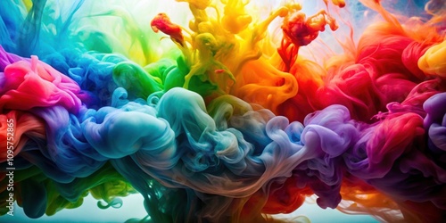 Wallpaper Mural Colorful ink swirling in water creating abstract patterns, ink, water, colorful, abstract, vibrant, art, creativity, design Torontodigital.ca