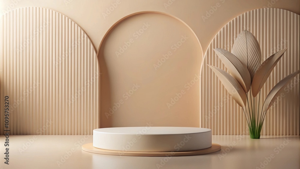 Abstract podium for packaging landscape beige presentation and cosmetic Abstract podium for packaging landscape beige presentation and cosmetic