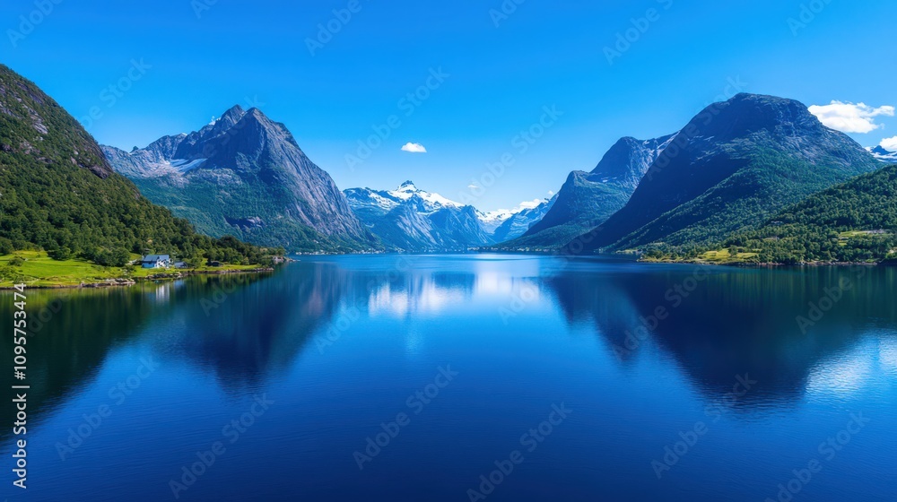 A beautiful lake with mountains in the background A beautiful lake with mountains in the background