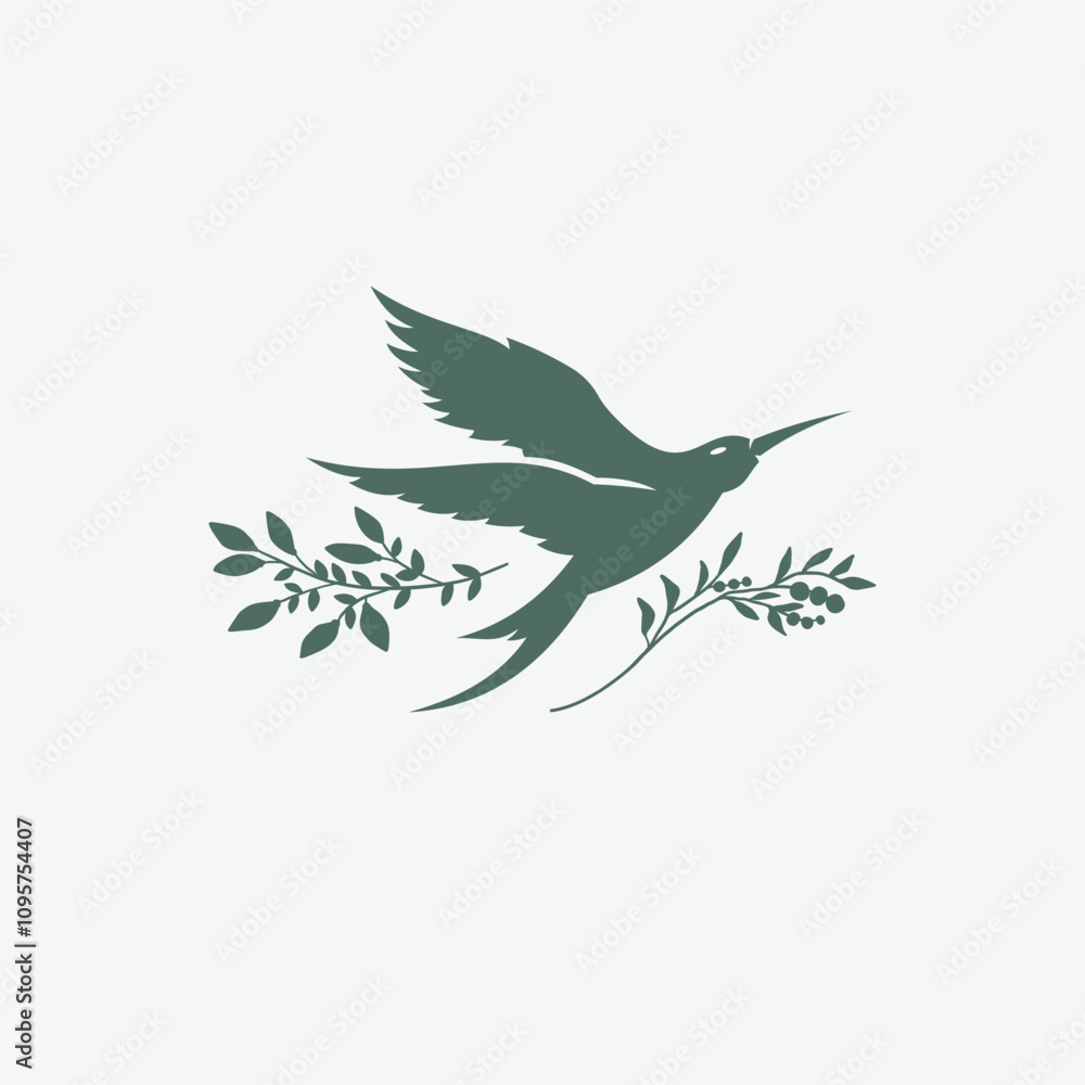 Fototapeta premium Aesthetic Bird Nature Logo Vector Illustration