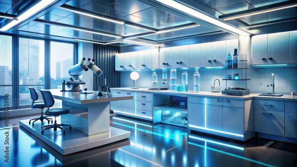 Futuristic nanotechnology and microscopic science research in a laboratory setting , nano, technology, science Futuristic nanotechnology and microscopic science research in a laboratory setting , nano, technology, science
