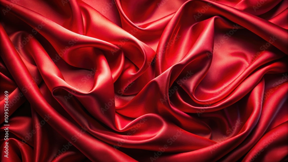 Obraz premium Elegant waves of red silk fabric creating a luxurious background texture for design projects, red, silk, fabric, elegant
