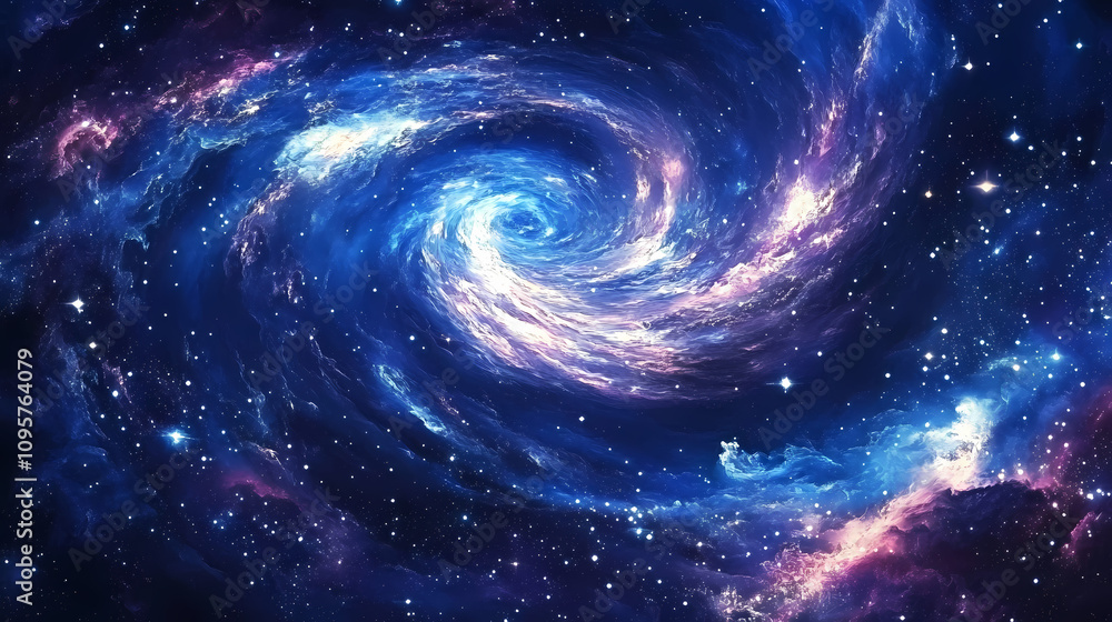 Jump in time vortex tunnel blue galaxy background. Whirling Cosmic Galaxy. Illustration Jump in time vortex tunnel blue galaxy background. Whirling Cosmic Galaxy. Illustration