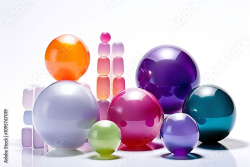 image a composition of spheres in different sizes and colors arr photo