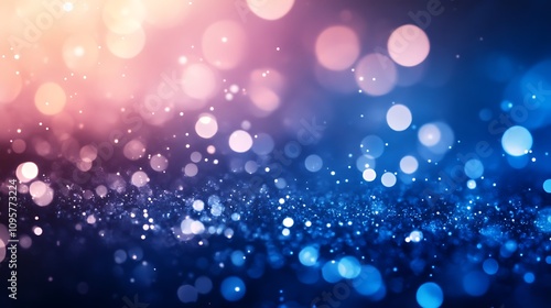 Pink and Blue Festive Bokeh Lights: A Sparkling Holiday Background. AI Generated