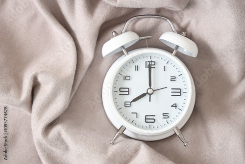 Retro alarm clock on grey b...