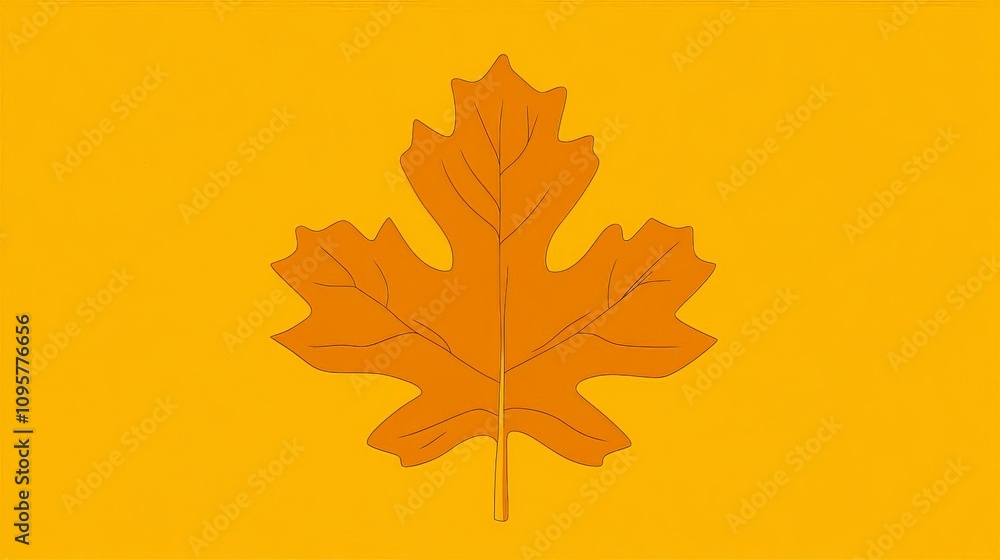 Minimalist Vector Illustration of an Oak Leaf in Autumn Minimalist Vector Illustration of an Oak Leaf in Autumn