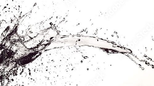 Monochrome Water Splash: High-Speed Photography Capture. AI Generated