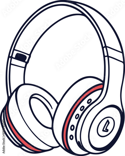 Headphones icons vector on white background