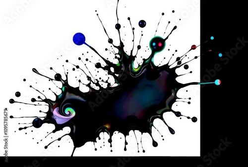 Magnetic Fluid Splatter Using ferrofluids in splatter art where photo