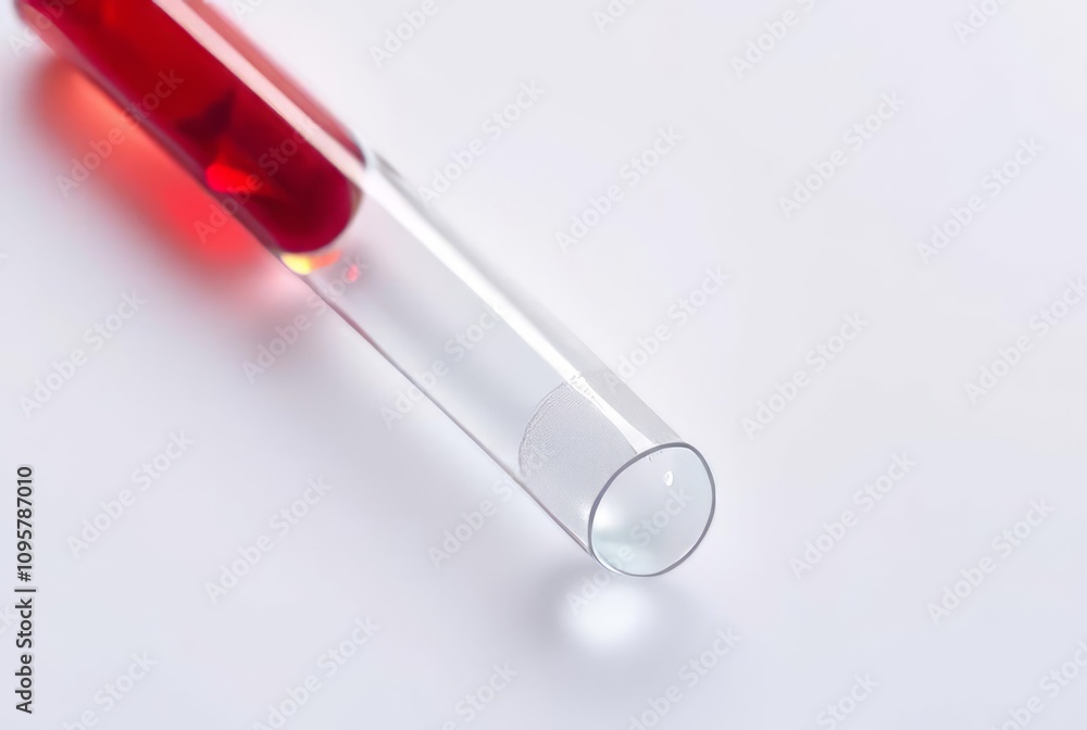 Test Tube with Gas A test tube with a gas bubble forming on a wh Test Tube with Gas A test tube with a gas bubble forming on a wh