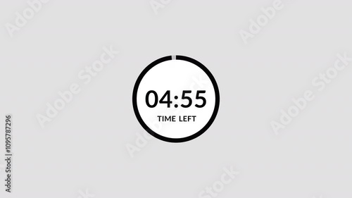 5 minutes circle countdown animation timer, 5 minutes countdown timer, five minute timer animated.