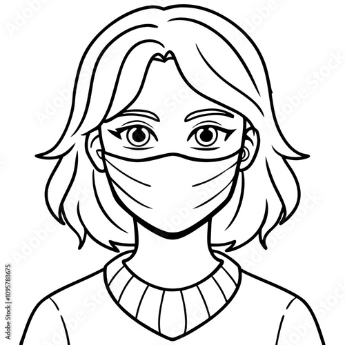 mask, up, person, woman, thumb, illustration, face, people, vector, happy, girl, gesture, good, female, okay, business, winning, yes, office, cartoon, health, smile, success, character, sign, lifestyl