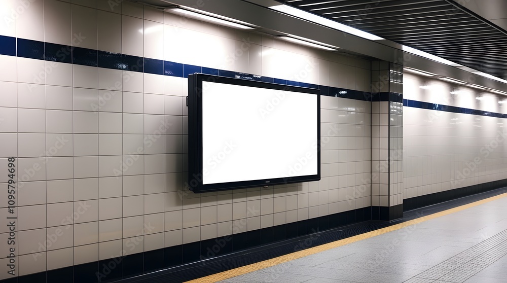 Subway Billboard Screen Mockup, LCD screen mockup Subway Billboard Screen Mockup, LCD screen mockup