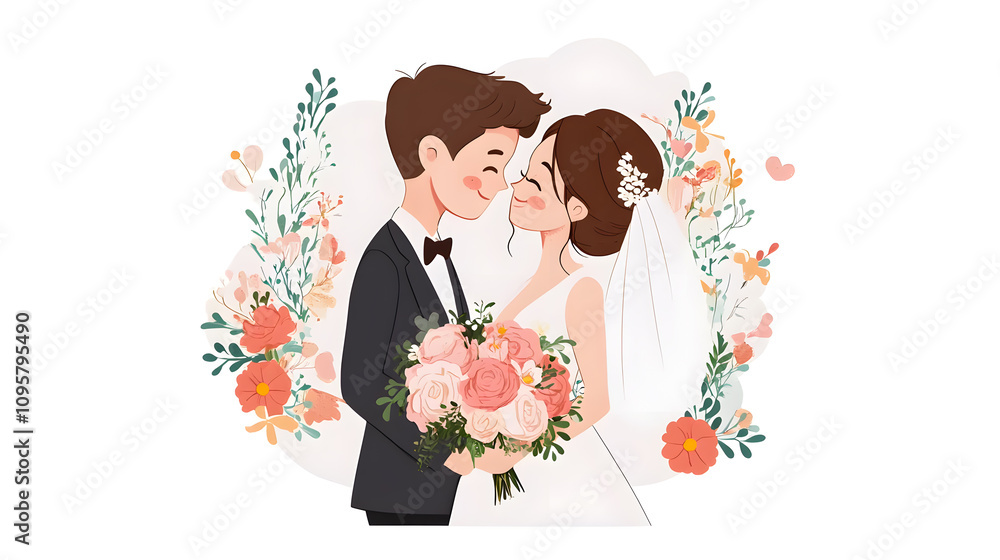 Wedding photos with a clean background for free space for text. For use with advertising banners for weddings or Valentine's Day. Wedding photos with a clean background for free space for text. For use with advertising banners for weddings or Valentine's Day.