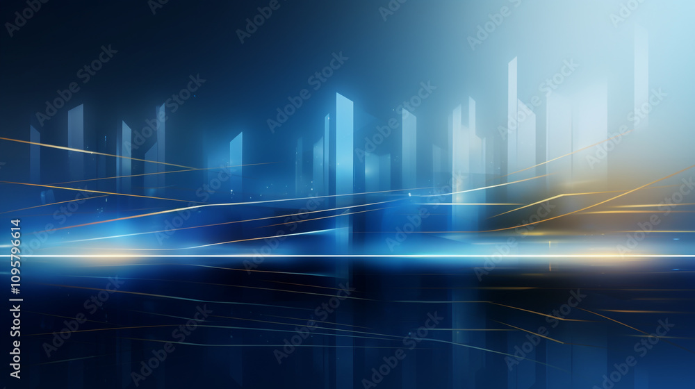 abstract blue city background with arrows, Synthwave city, neon futuristic cyberpunk cityscape,