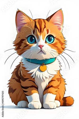 Funny ginger cat. Imitation of painting. Stylized illustration.